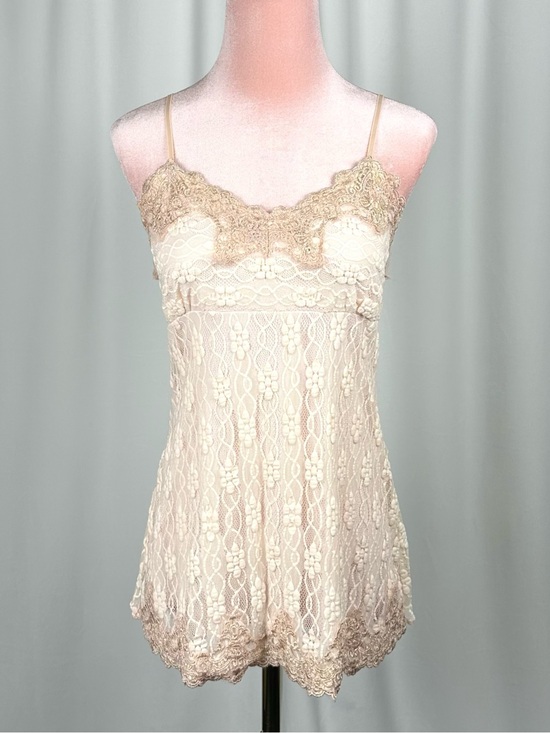 MKM Designs Tops - Vintage MKM Designs Lace Cami Top Cream Gold Fairycore XS/S